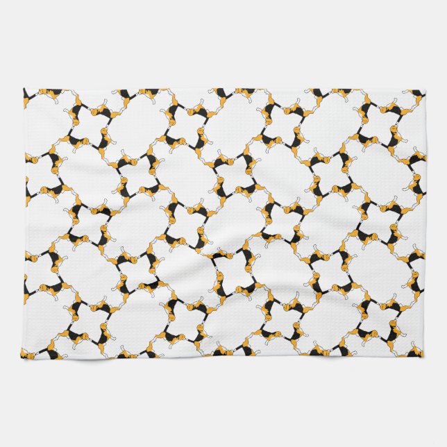 Beagle Network Tea Towel (Horizontal)