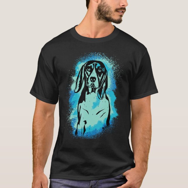 Beagle Paint Blue Design Dog Mum Dad T-Shirt (Front)
