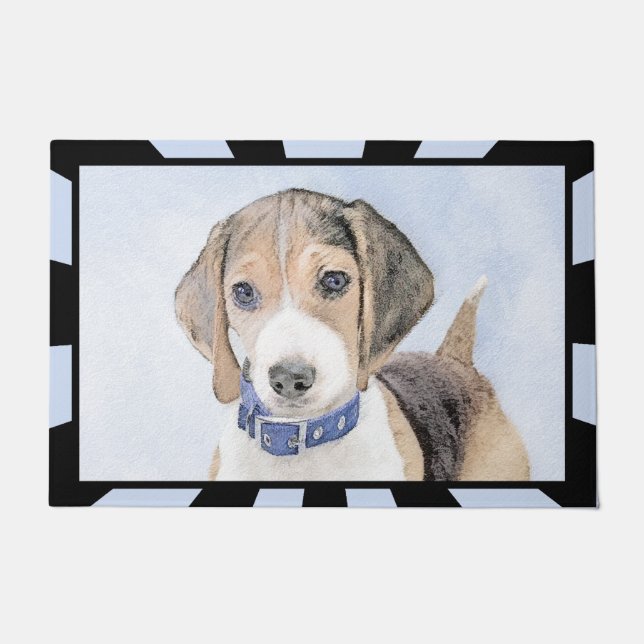 Beagle Painting - Cute Original Dog Art Doormat (Front)