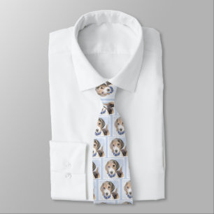 Beagle Painting - Cute Original Dog Art Tie