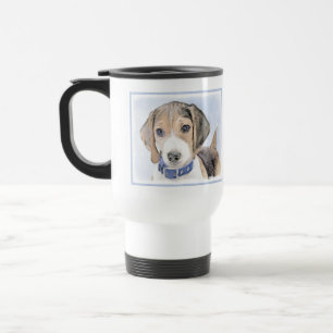 Beagle Painting - Cute Original Dog Art Travel Mug