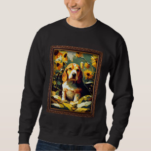 Beagle Painting Sunflower Flower Mom Women Floral Sweatshirt