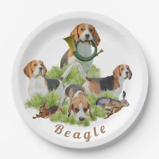 Beagle    paper plate (Front)