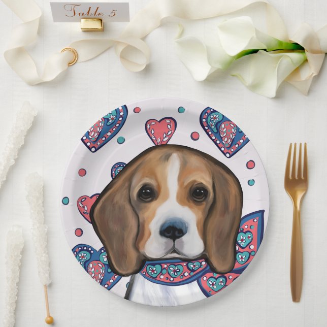 Beagle        paper plate (Wedding)