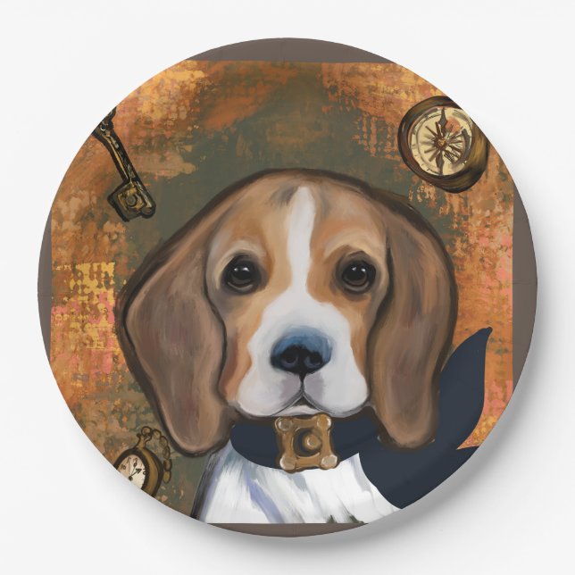 Beagle        paper plate (Front)