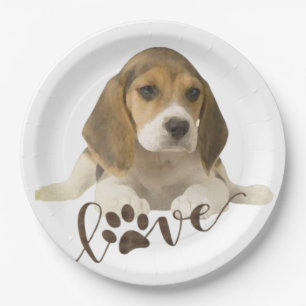 Beagle paper plates