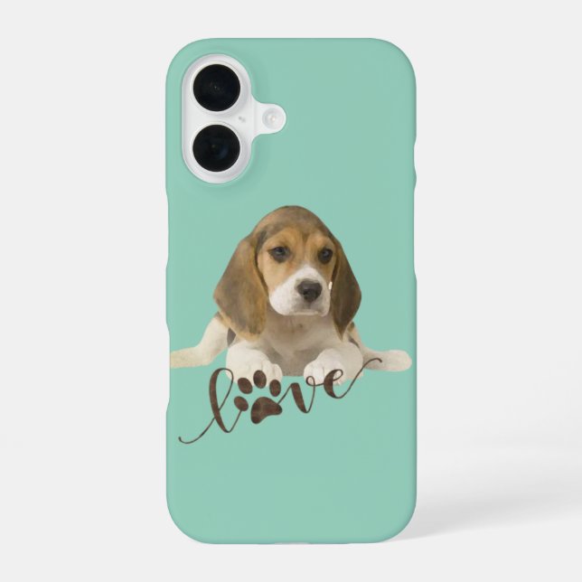 Beagle    paper plates iPhone 16 case (Back)