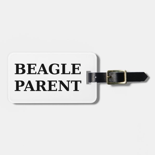 beagle parent luggage tag (Front Horizontal)