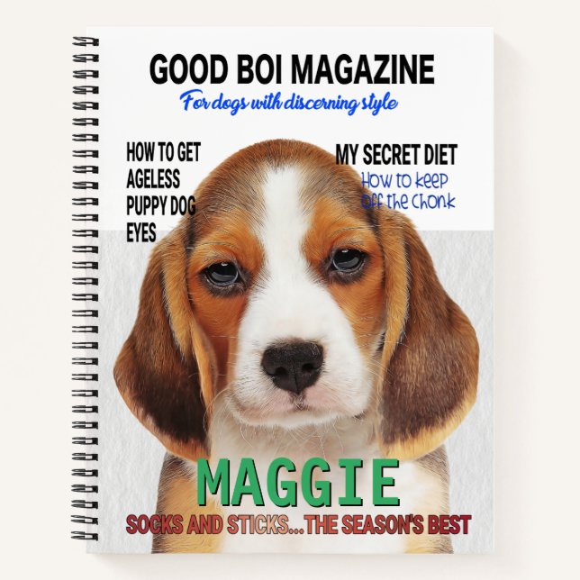 Beagle Parody Magazine Cover Notebook (Front)