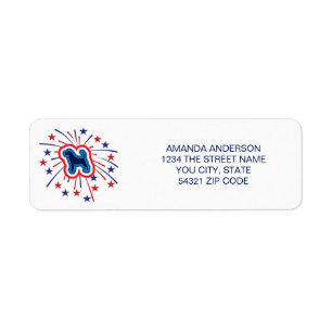 Beagle Patriotic Red White Blue Return Address