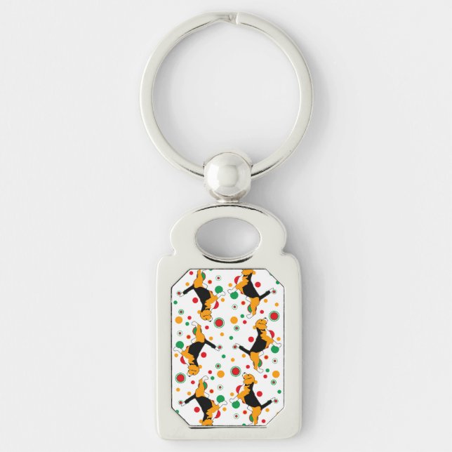 Beagle Pattern Key Ring (Front)
