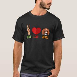 Beagle Peace Love Unity Heart Freedom Truce Pets D T-Shirt