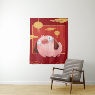 Beagle Pig_Pig Lover Tapestry