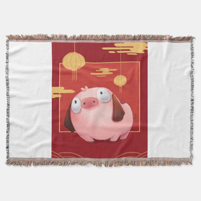 Beagle Pig_Pig Lover Throw Blanket (Front)
