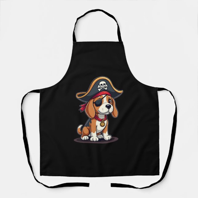 Beagle Pirate Costume Jolly Roger Flag Skull Cross Apron (Front)
