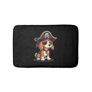 Beagle Pirate Costume Jolly Roger Flag Skull Cross Bath Mat