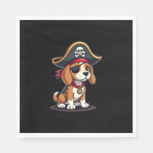 Beagle Pirate Costume Jolly Roger Flag Skull Cross Napkin