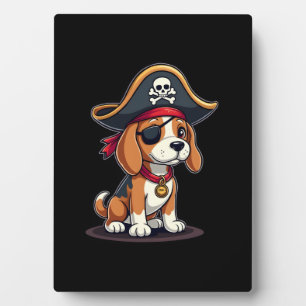 Beagle Pirate Costume Jolly Roger Flag Skull Cross Plaque