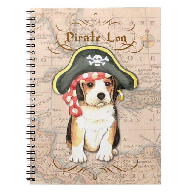 Beagle Pirate Spiral Notebook (Front)