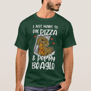 Beagle Pizza Walk Dog Owner Lover Puppy 182  T-Shirt