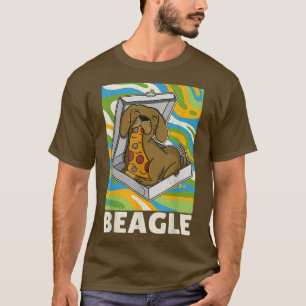 Beagle Pizza Walk Dog Owner Lover Puppy 87 T-Shirt