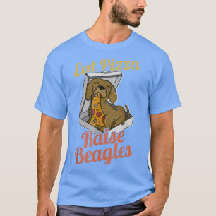 Beagle Pizza Walk Dog Owner Lover Puppy 91 T-Shirt