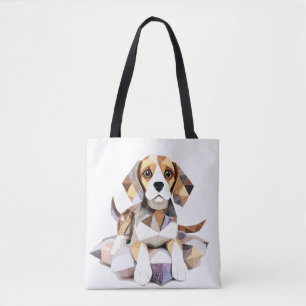 Beagle Playful Adorable Cut Animal Colourful Funny Tote Bag
