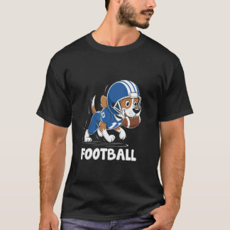 Beagle Playing Football Player Sports Athlete Game T-Shirt