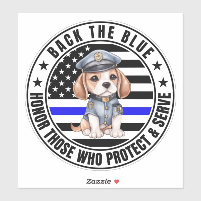 Beagle Police Back The Blue (Sheet)