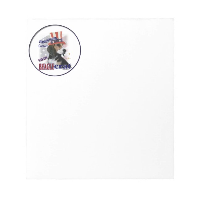 Beagle Political Humour Notepad (Front)