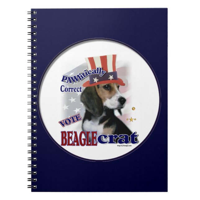 Beagle Political Humour Spiral Notebook (Front)