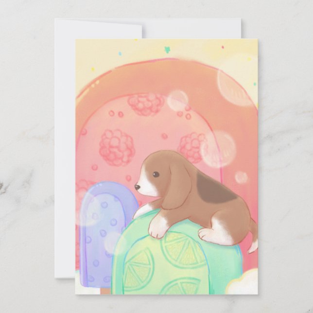 Beagle & Popsicles Invitation (Front)