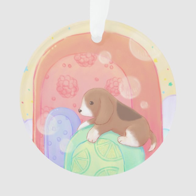 Beagle & Popsicles Ornament (Front)