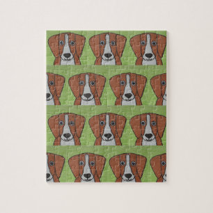 Beagle Portrait Challenging Puzzle-Erin Brie Art Jigsaw Puzzle