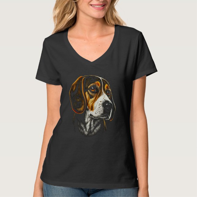 Beagle Portrait For Dog Owners T-Shirt (Front)