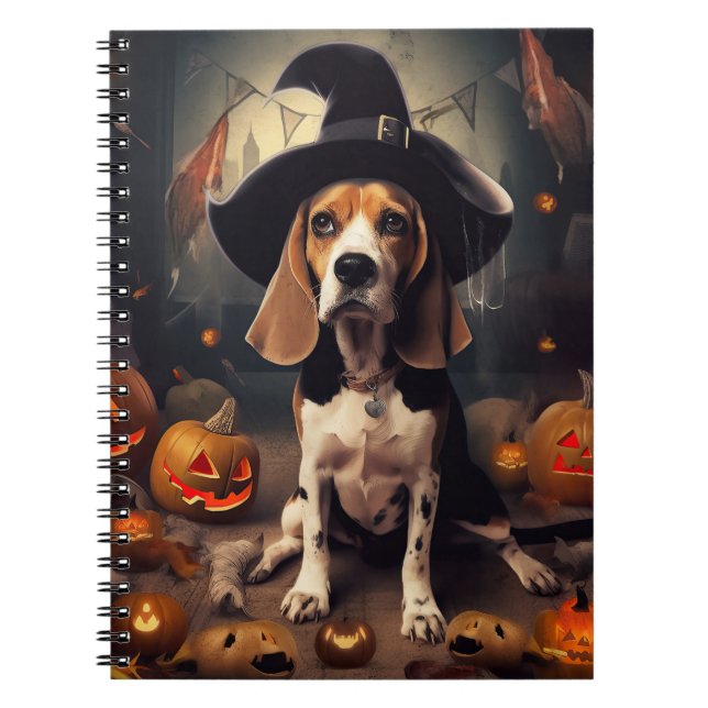 Beagle Pumpkins Halloween Scary Notebook (Front)