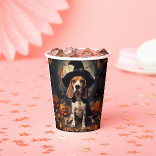 Beagle Pumpkins Halloween Scary Paper Cups