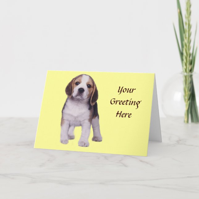 Beagle Pup Greeting Card (Front)