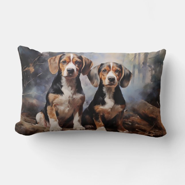 Beagle puppies lumbar cushion (Front)