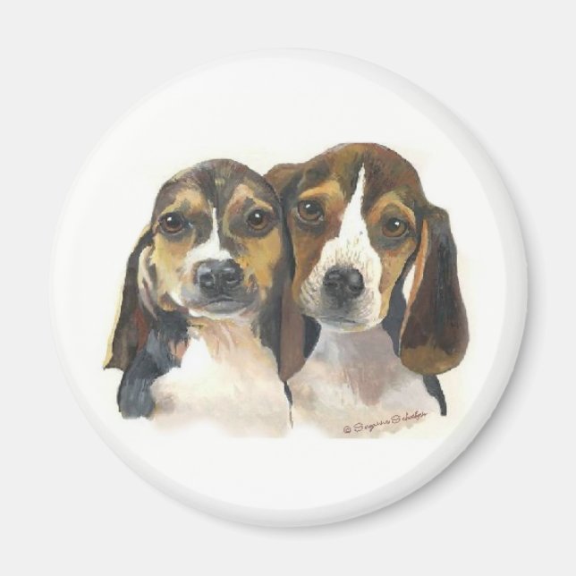 Beagle Puppies Magnet (Front)