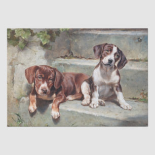 Beagle Puppies Vintage by Reichert Tissue Paper