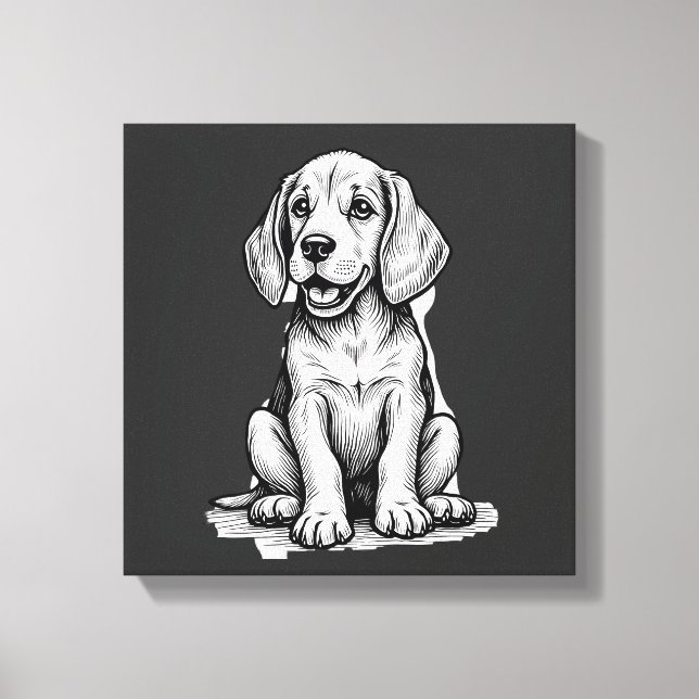 Beagle puppy adorable, family Animal lover Tank To Canvas Print (Front)