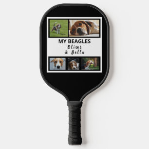 BEAGLE PUPPY AND DOG PHOTO COLLAGE 5 PICTURES PICKLEBALL PADDLE