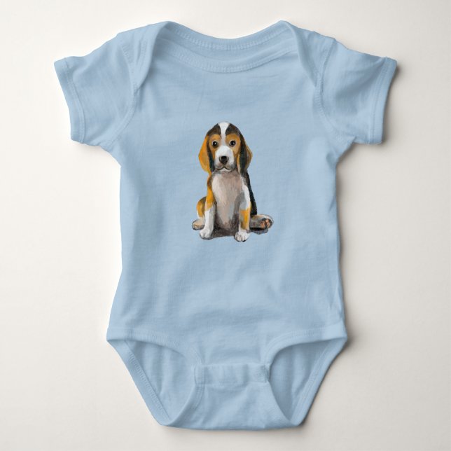 Beagle puppy baby bodysuit (Front)