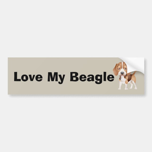 Beagle Puppy Cartoon Bumper Sticker (Front)
