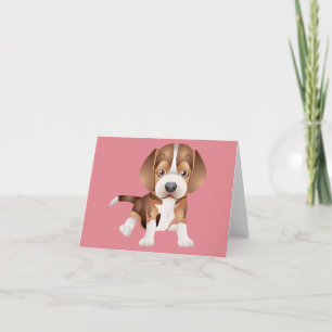 Beagle Puppy Dog Blank Note Card