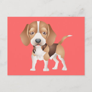 Beagle Puppy Dog Greeting Post Card