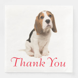Beagle Puppy Dog Wedding Party Thank You Napkin