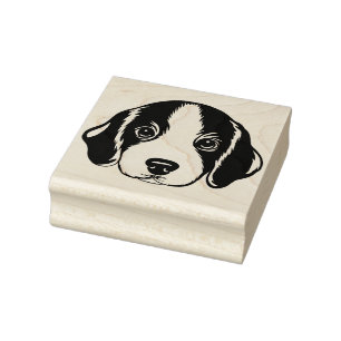 Beagle Puppy Face Dog Rubber Stamp