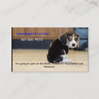 beagle puppy, I'm going to pee on the floor, I ... Business Card